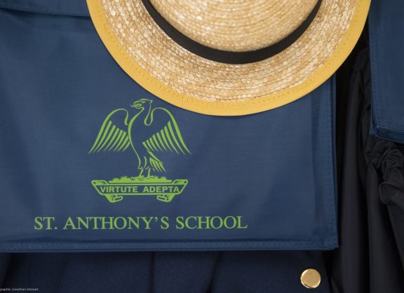 The school hat and the school book bag