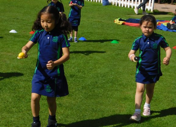 Egg and spoon race on Sports Day