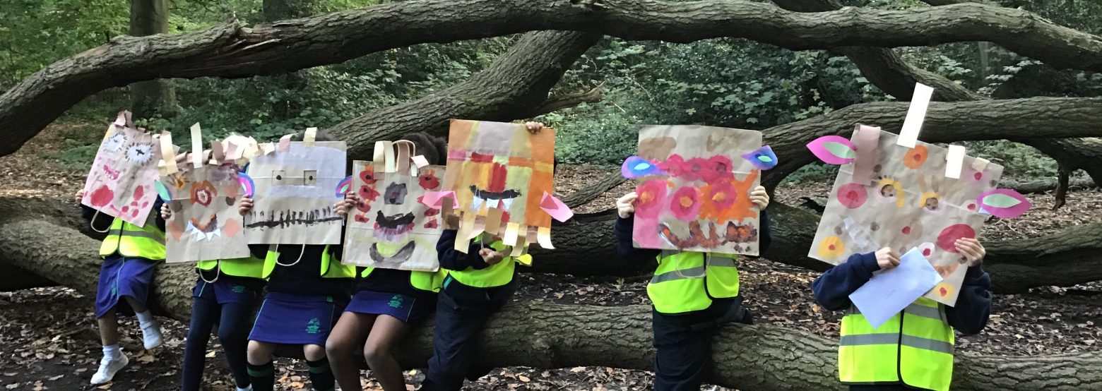 Year 2's artwork inspired by the woods