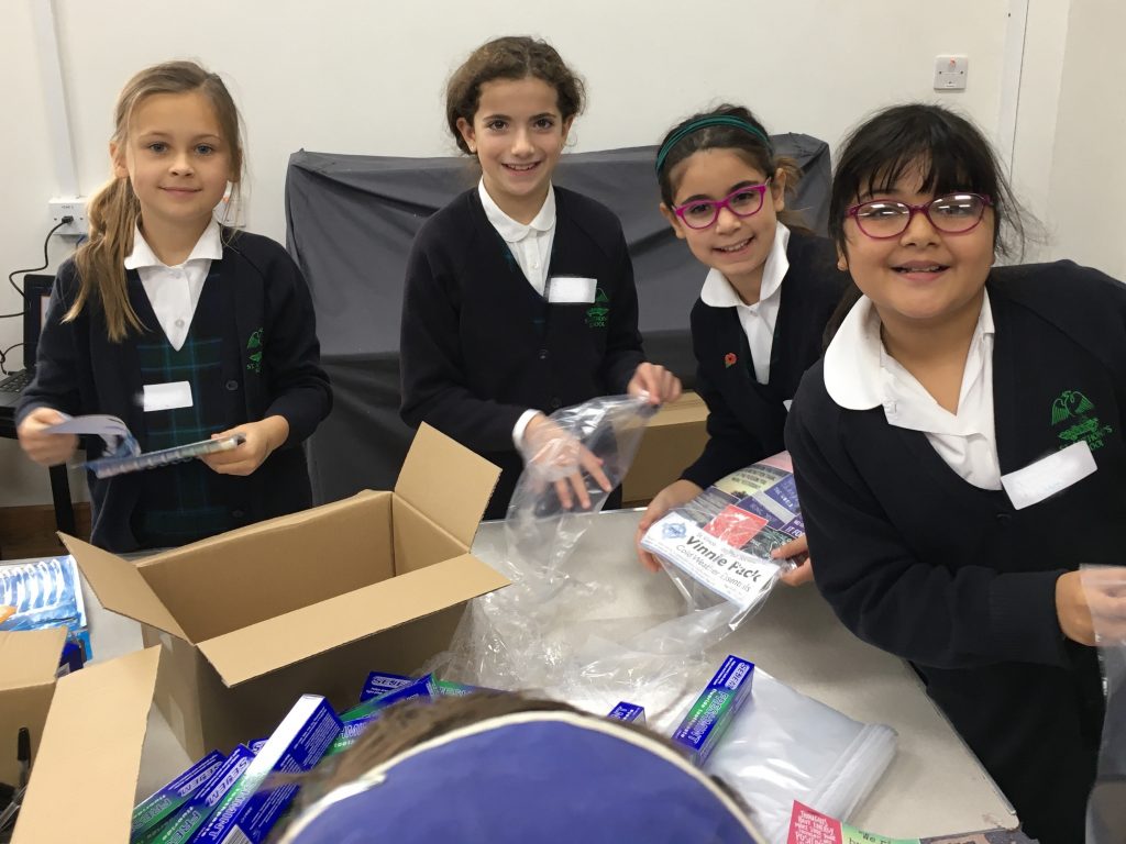 Pupils volunteering on Caritas and Mitzvah Day